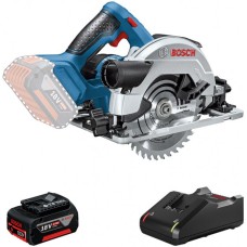 Аккумуляторная циркулярная пила Bosch GKS 18В-57/ аккумуляторная батарея GBA 18 В 4.0 А·час (0615990M42)