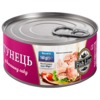 Тунець у власному соку Fish Line 160 г
