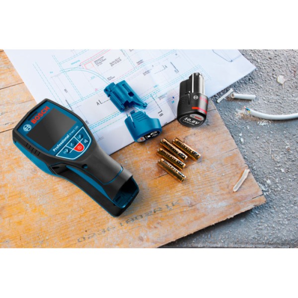 Универсальный детектор Bosch D-tect 120 Professional, 1 акб GBA 12V 2.0Ah, з/у GAL 12V-40, кейс L-Boxx