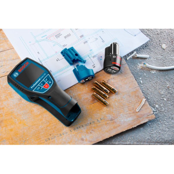 Универсальный детектор Bosch D-tect 120 Professional, 1 акб GBA 12V 2.0Ah, з/у GAL 12V-40, кейс L-Boxx