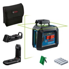 Лазерний нівелір Bosch Professional GLL 2-20 G із тримачем, стельовим кріпленням і 4 батарейками