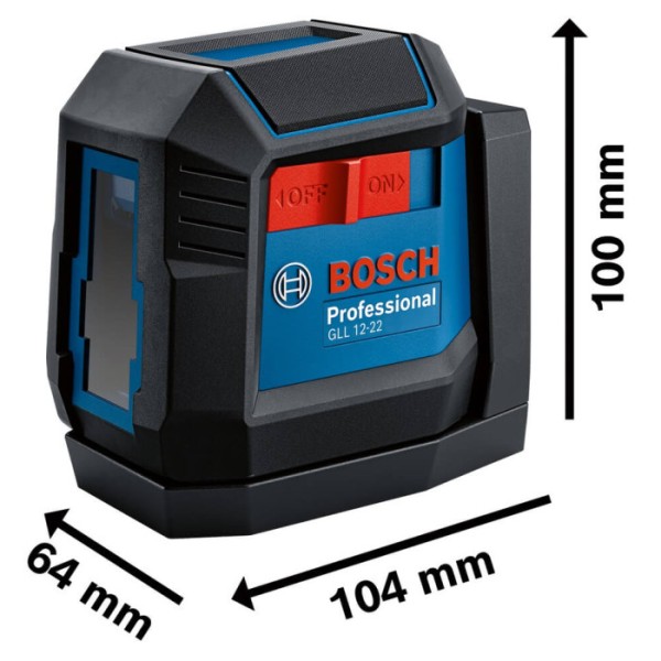Лазерний нівелір Bosch Professional GLL 12-22 з батарейками та чохлом