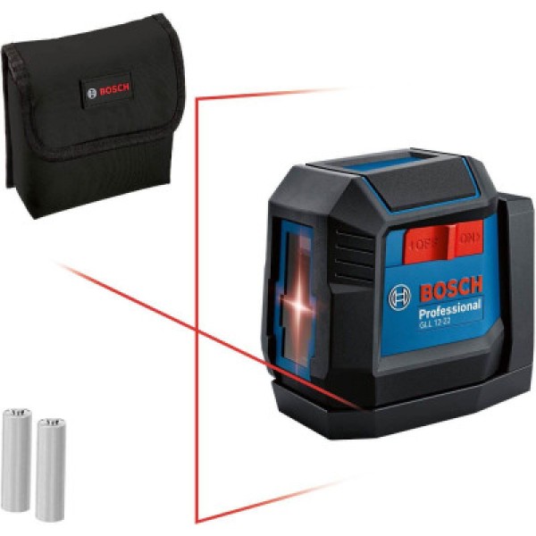 Лазерний нівелір Bosch Professional GLL 12-22 з батарейками та чохлом