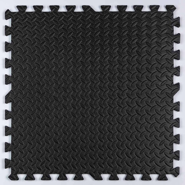 Пол пазл - модульное напольное покрытие черное 600x600x10мм (МР15) SW-00001169