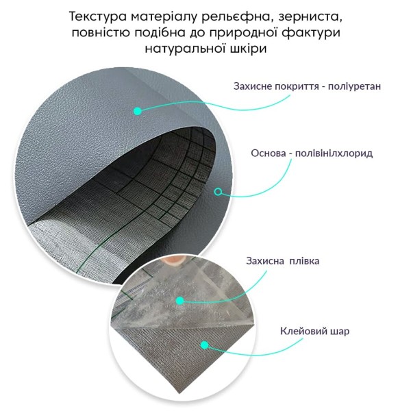 Самоклеющая экокожа в рулоне 1.37*3m*0.5mm Темно-серый (D) SW-00001340