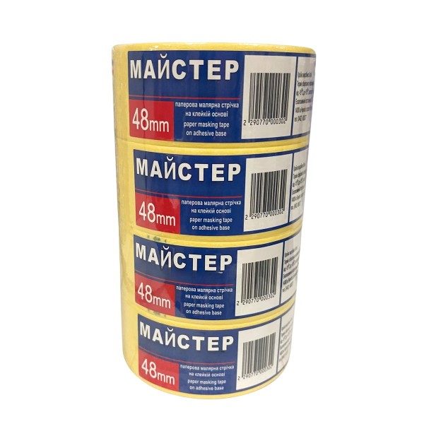 Малярна стрічка "Майстер" 48мм жов.(4сп.,24 шт/ящ)
