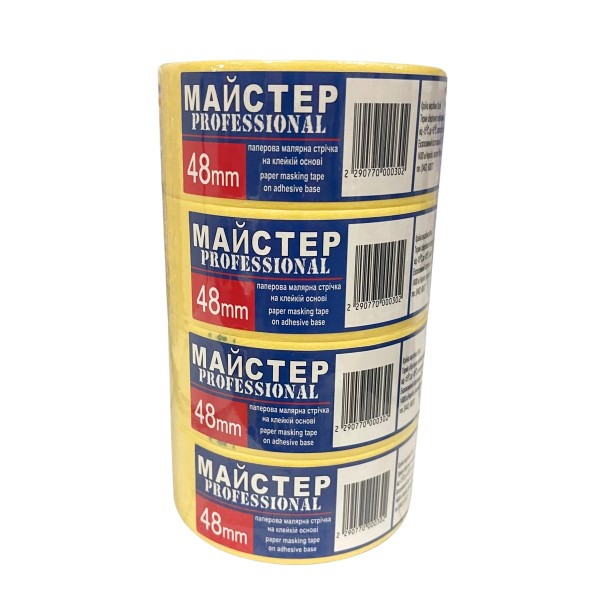 Малярна стрічка"Майстер"48мм жов.(4сп.24 шт/ящ)Pro