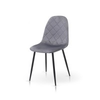 Стілець Ембер-L, чорний/ велюр темно-сірий Стілець Ембер-L, чорний/ велюр темно-сірий