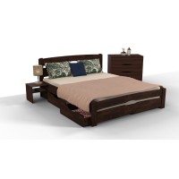 Ліжко Кароліна з ящиками 1200*2000 тем. горіх