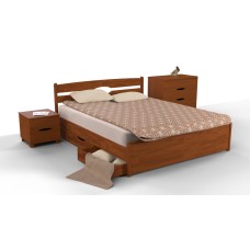 Ліжко Лікерія-Люкс з ящик. 1400*2000 св.горіх