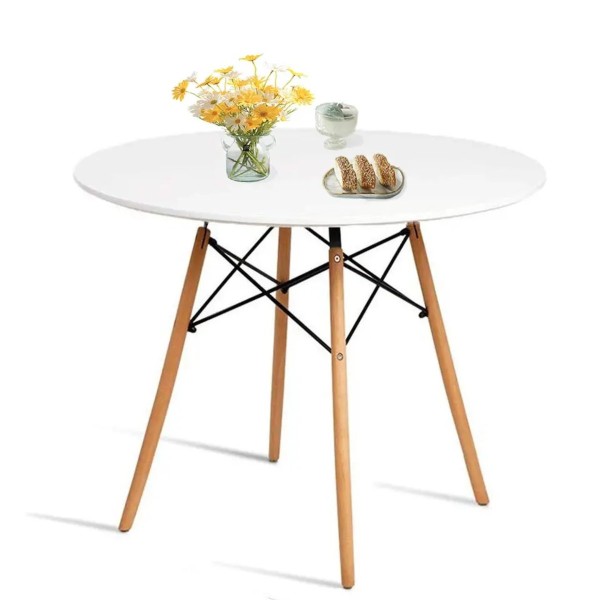 Стіл обідній ЕТНА MDF (D=80cm), білий
