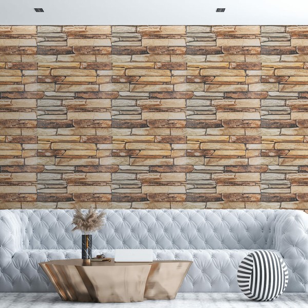 Панель стеновая 3D 680*680*4mm коричневый сланец (D) SW-00002002