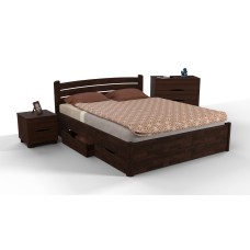 Ліжко Софія з ящиками 1400*2000, темний горіх