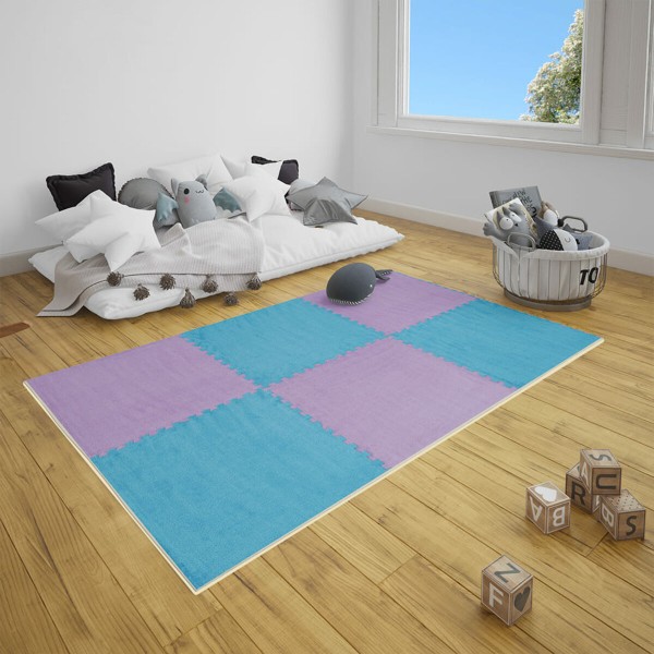Пол-пазл плюшевый ГОЛУБОЙ 60*60*1cm (D) SW-00002091