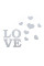 Зеркальный декор акриловый самоклеющийся Love серебро,11шт (D) SW-00002495