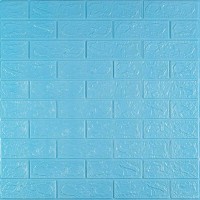 3D панель самоклеюча цегла Блакитна 700х770х3мм (005-3) SW-00000232