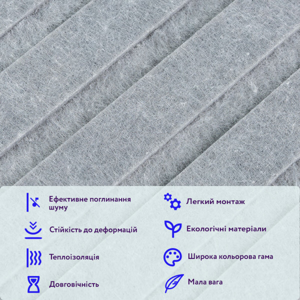 Звукоізоляційна панель 600х600х9мм Сірий граніт SW-00002708