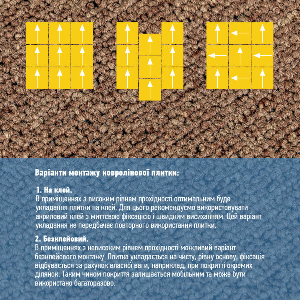 Плитка под ковролин без клеевого слоя 500х500х3мм Шоколад SW-00002710