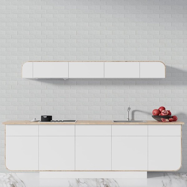 3D панель самоклеюча 690х780х5мм цегла Білий (001-5) SW-00000029