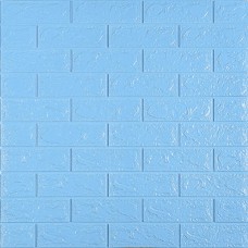 3D панель самоклеюча цегла Блакитна 700х770х5мм (005-5) SW-00000297