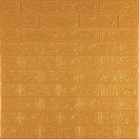 3D панель самоклеющаяся 700x770x3мм кирпич Золотой (011-3) SW-00000676