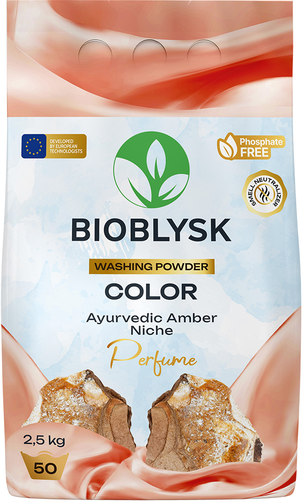 Пральний порошок парфумований “Color & Ayurvedic Amber Niche Perfume” BioBlysk 2.5 кг