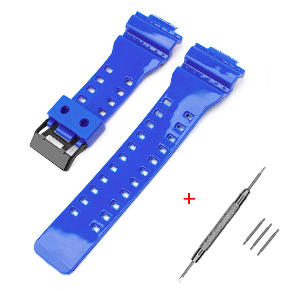 Ремінець для Casio G-Shock GA-100/110/120 Blue-Glossy GD