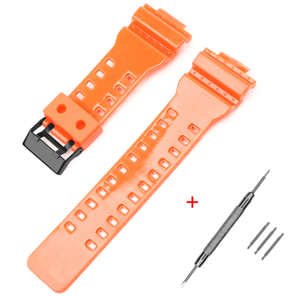 Ремінець для Casio G-Shock GA-100/110/120 Orange-Glossy GD