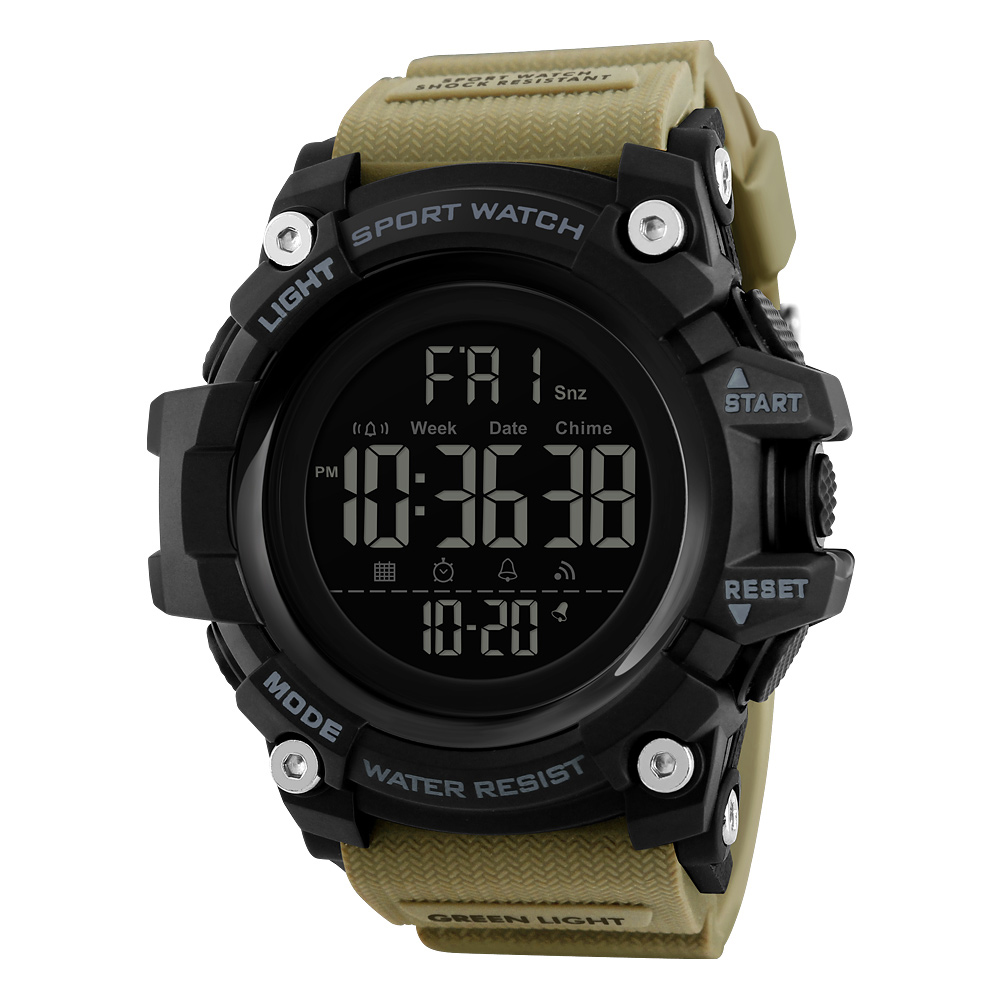 Годинник наручний Skmei 1384 Black-Khaki Wrisband