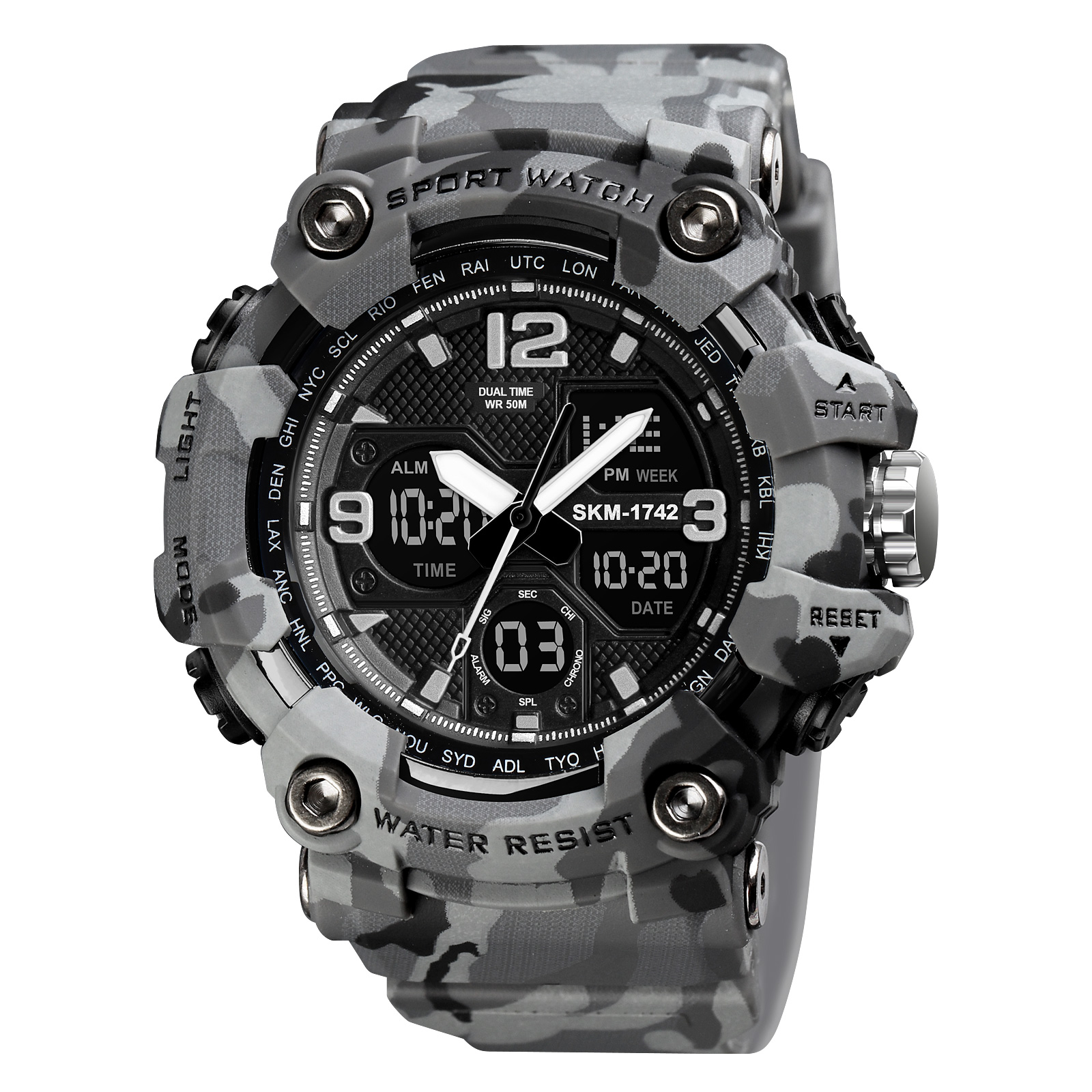 Годинник наручний Skmei 1742 Gray Military.