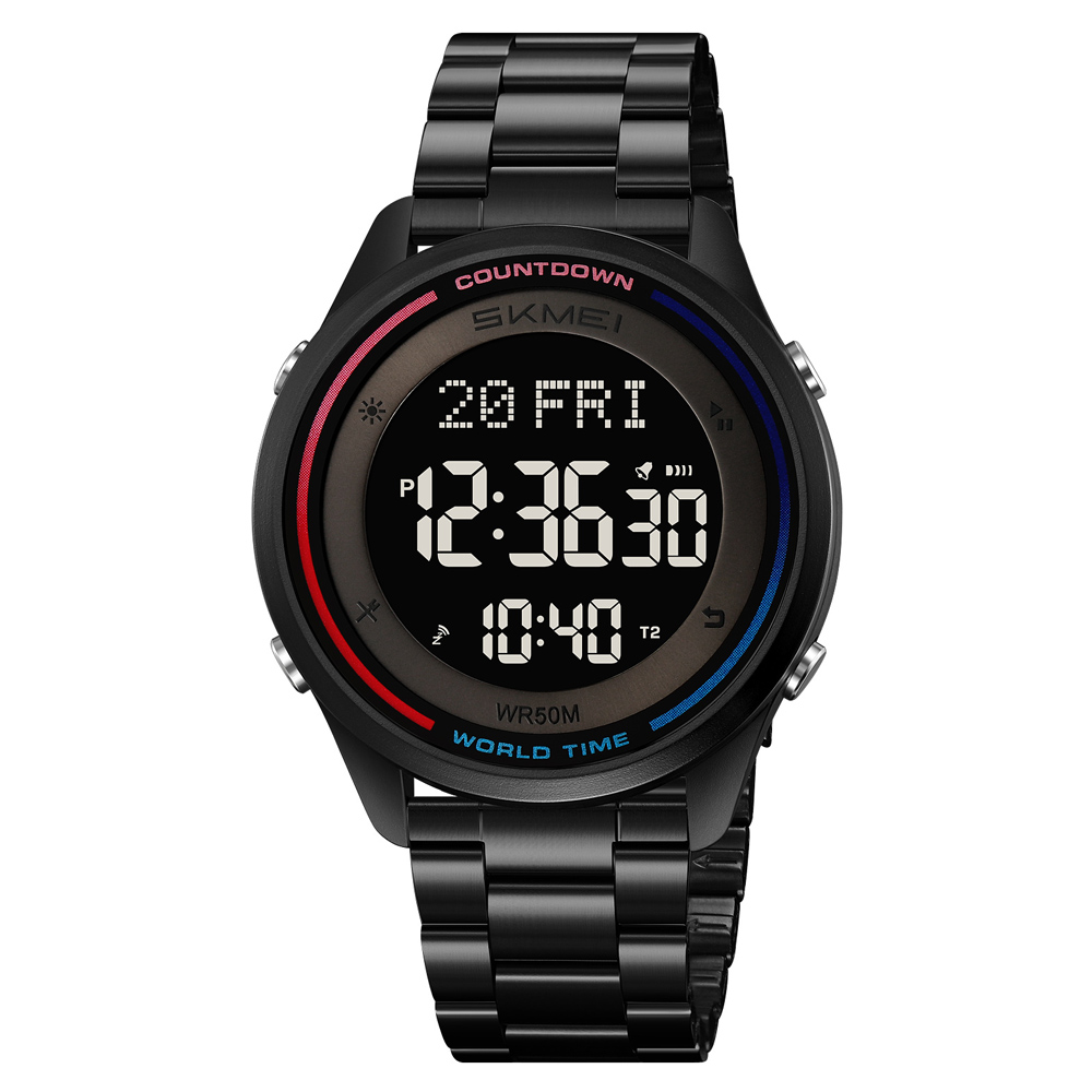 Годинник наручний Skmei 2412SBK Black Steel