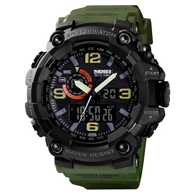 Годинник наручний Skmei 1520AG Black-Military Wristband.