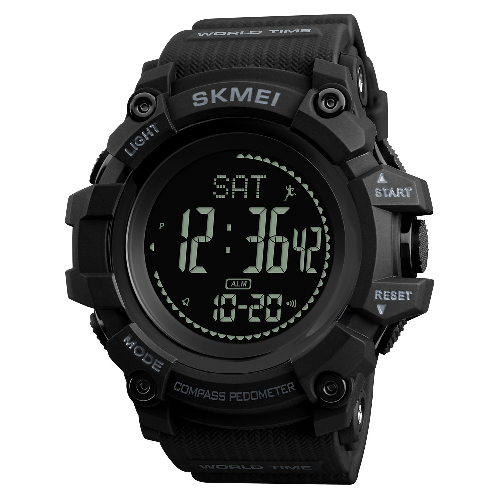 Годинник наручний Skmei 1356BK Black + Compass