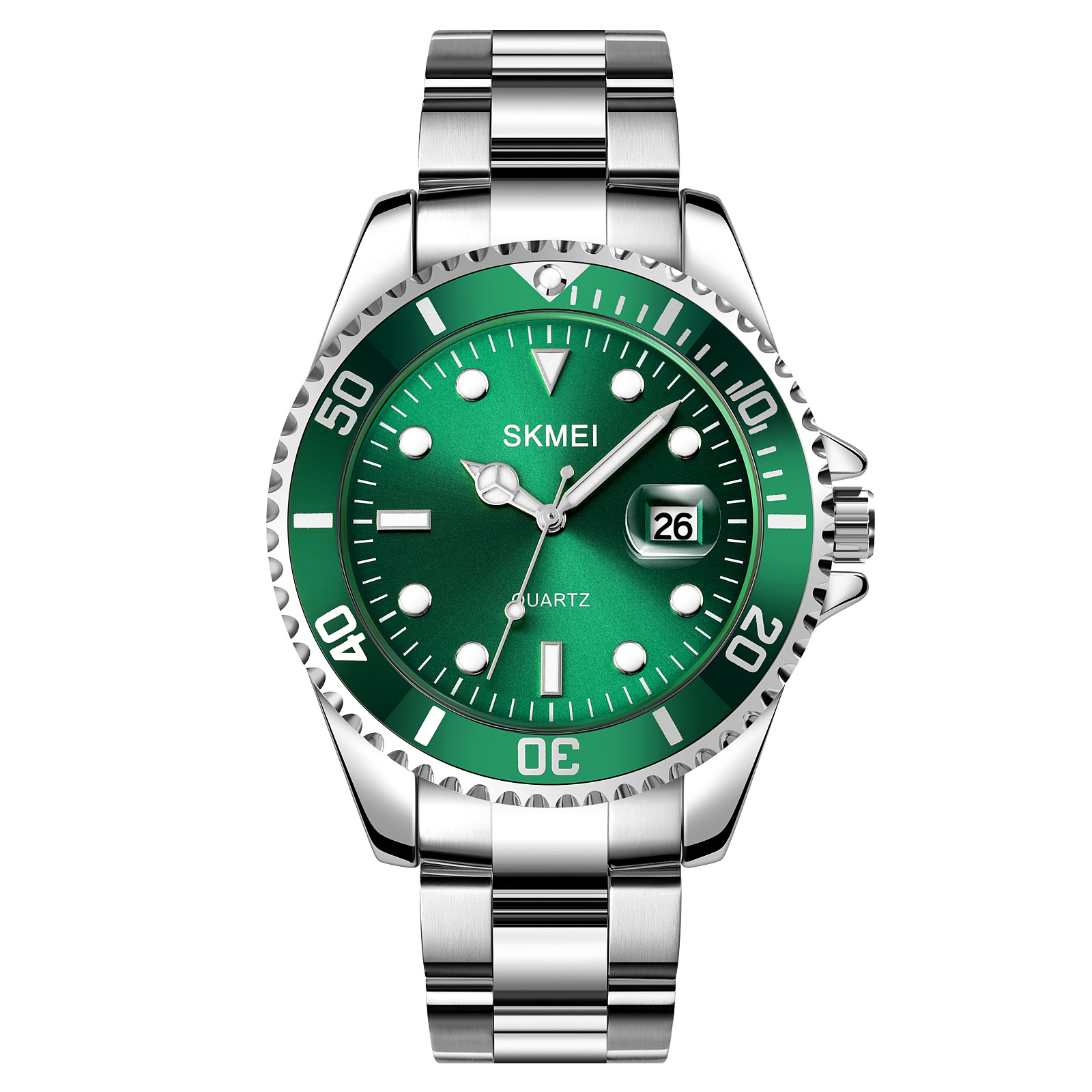 Годинник наручний Skmei 1779SIGN Silver-Green STOPPED
