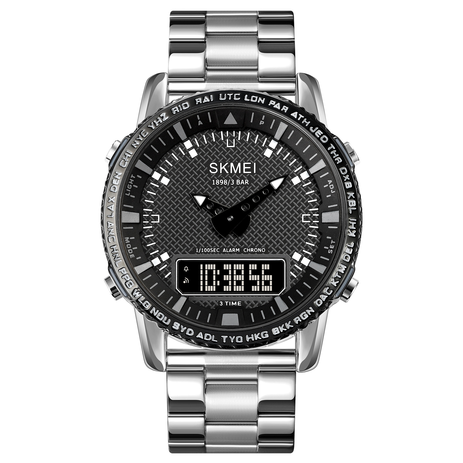 Годинник наручний Skmei 1898SIBK Silver-Black