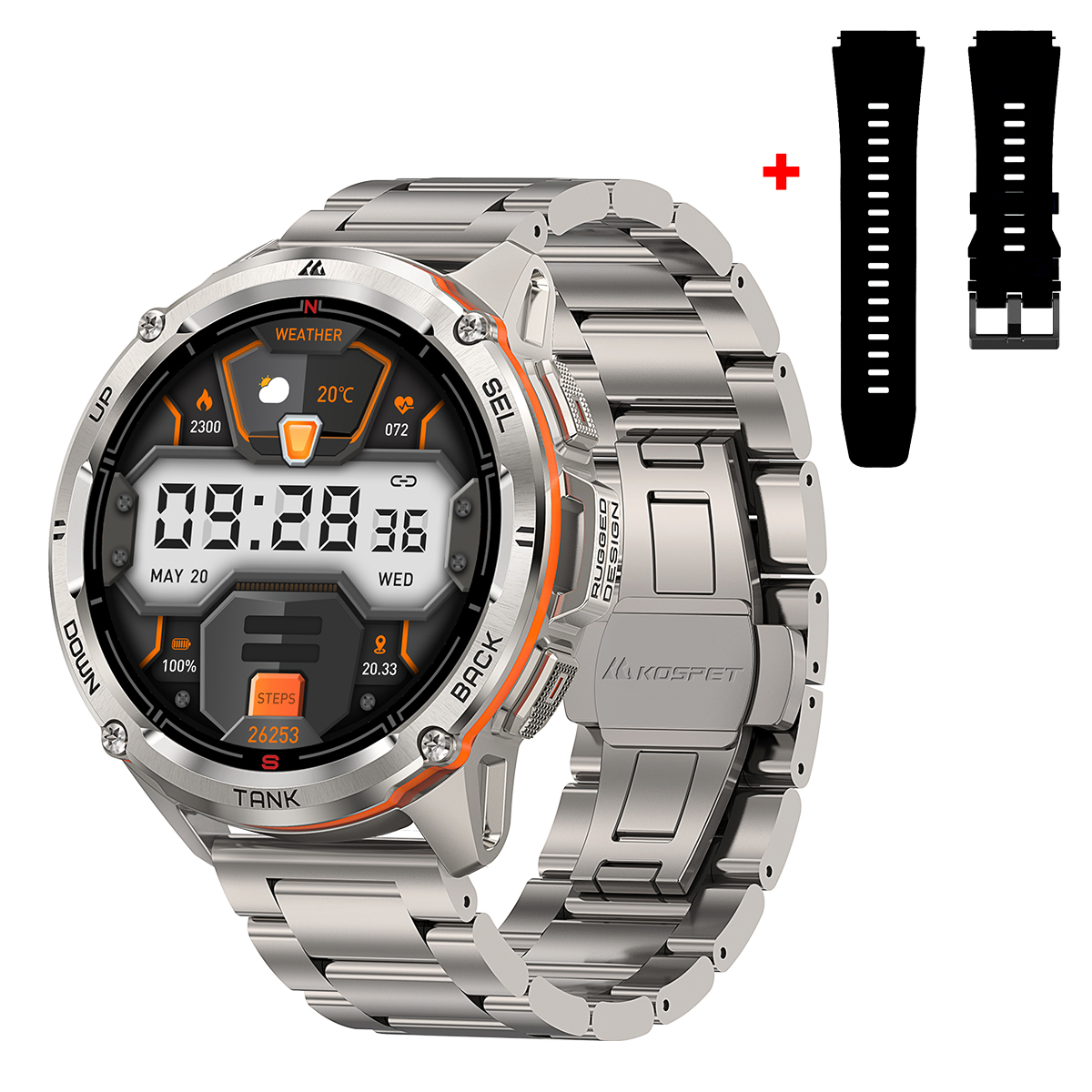 Смарт-годинник Kospet TANK T3 ULTRA Silver Special Edition