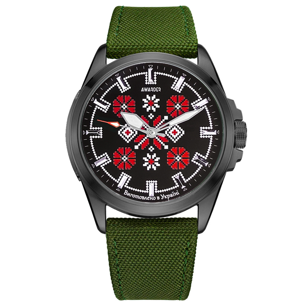 Awarder Embroidery Black-Red Green Battery 10ATM