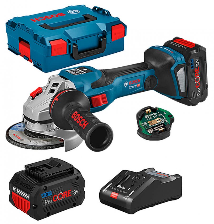 Акумуляторна кутова шліфмашина Bosch Professional GWS 18V-15 SC + 2 акб 8 Ah