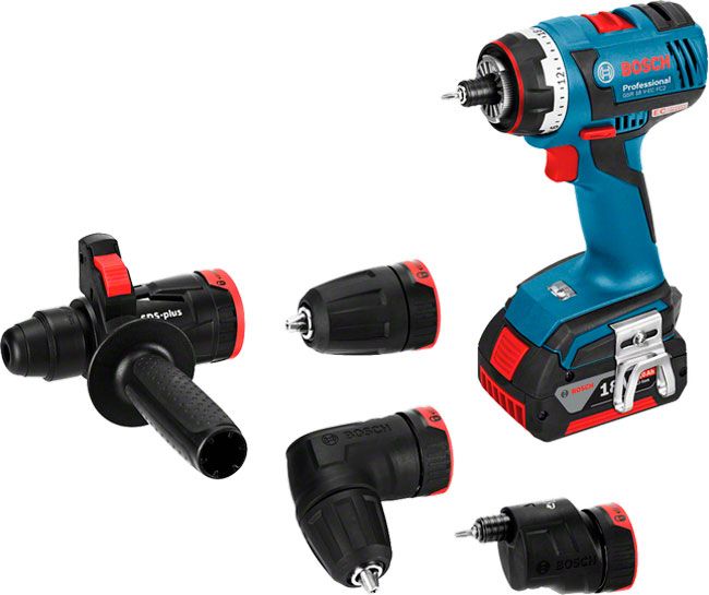 Акумуляторний ударний дриль-шурупокрут Bosch GSR 18 V-EC FC2 + набір насадок