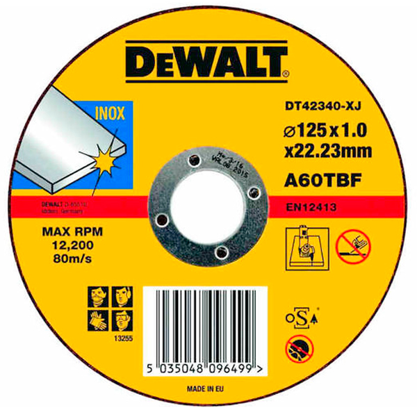 Круг відрізний INOX DeWALT 125x1x22,2 мм