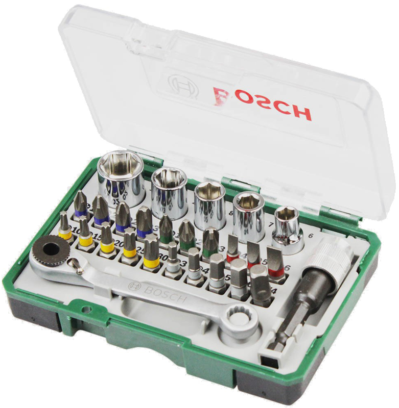 Набір біт Bosch, 27 шт + ключ-тріскачка