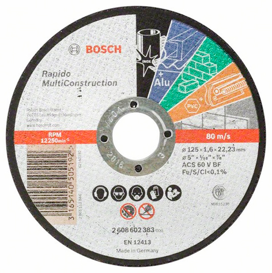 Круг відрізний Bosch Multi Construction прямий 125×1,6 мм