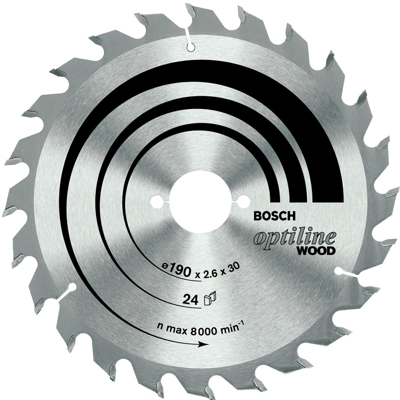 Диск по дереву Bosch Optiline Wood 190×2,6×30, 24 ATB