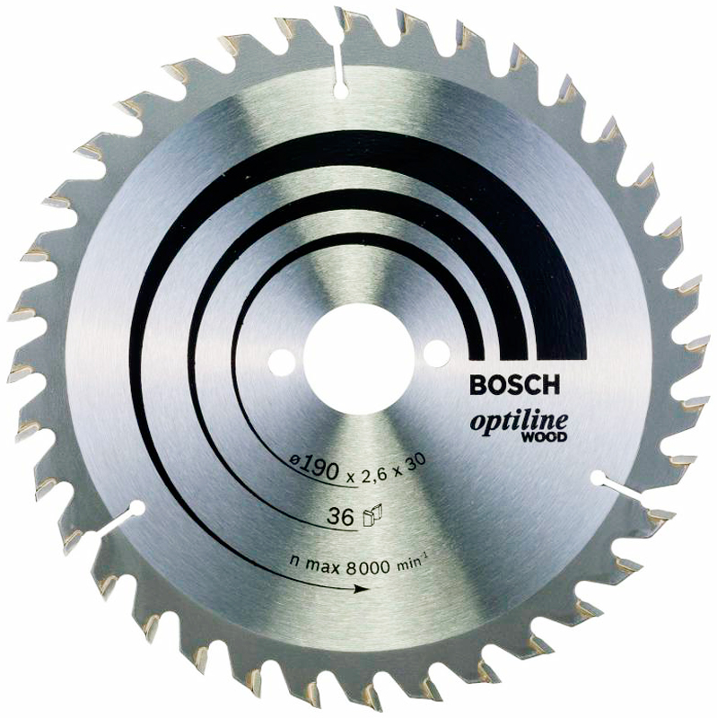 Диск по дереву Bosch Optiline Wood 190×2,6×30, 36 ATB