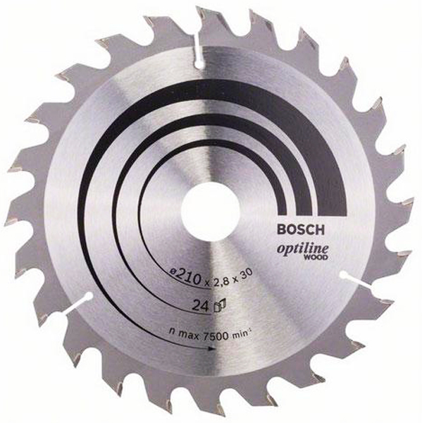 Пильний диск Bosch Optiline Wood 210×2,8×30 мм, 24 ATB