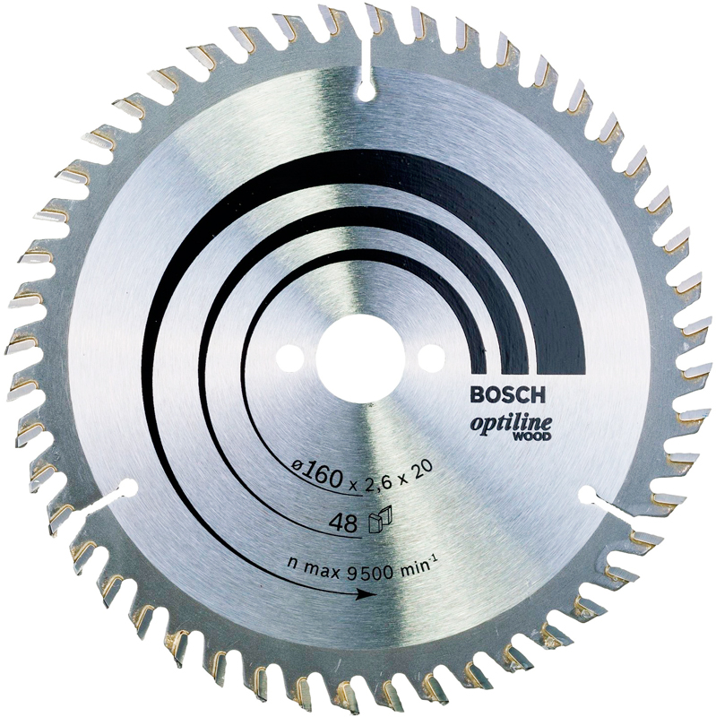 Пильний диск по дереву Bosch Optiline Wood 160×2,6×20 48 ATB