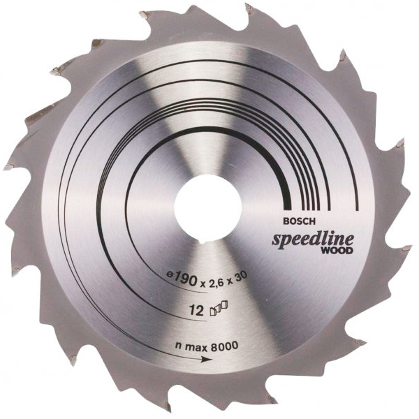 Пильний диск Bosch Speedline Wood 190×2,6×30 мм, 12 FZ/WZ