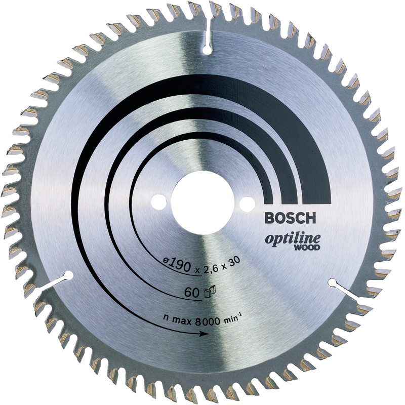 Пильний диск по дереву Bosch Optiline Wood 190×2,6×30, 60 ATB