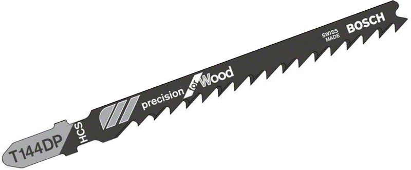 Пиляльні полотна для лобзика Bosch T 144 DP Precision for Wood, HCS 100 шт. (2608633A42)