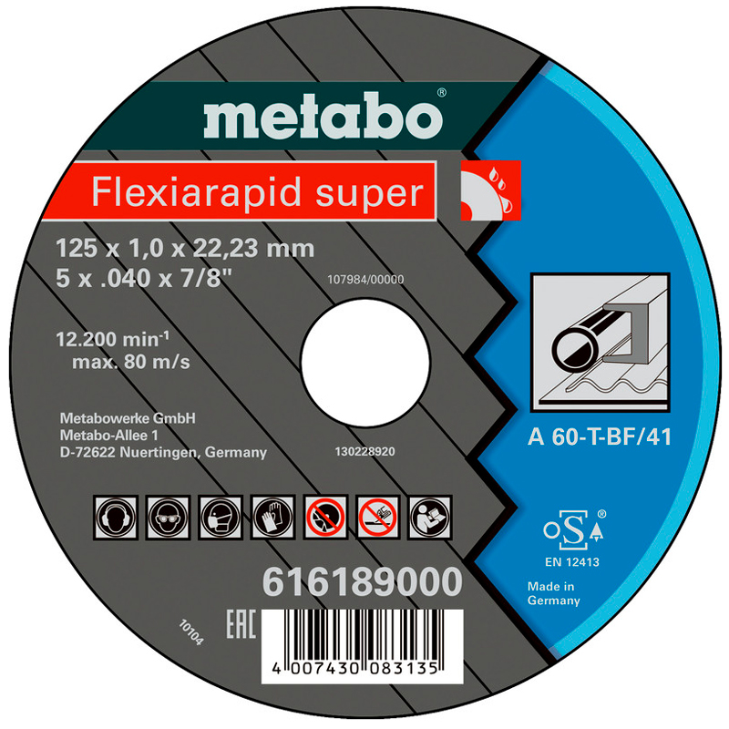 Отрезной круг Metabo Flexiamant Super TF 41, 115x1,6x22,23 мм, прямой
